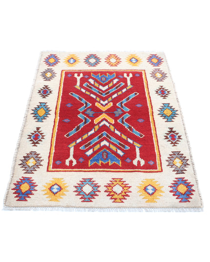 Revival 2' 6" X 3' 10" Hand Knotted Wool Rug 2' 6" X 3' 10" (76 X 117) / Red / Wool