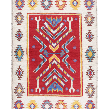 Revival 2' 6" X 3' 10" Hand Knotted Wool Rug 2' 6" X 3' 10" (76 X 117) / Red / Wool