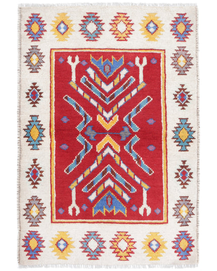 Revival 2' 6" X 3' 10" Hand Knotted Wool Rug 2' 6" X 3' 10" (76 X 117) / Red / Wool