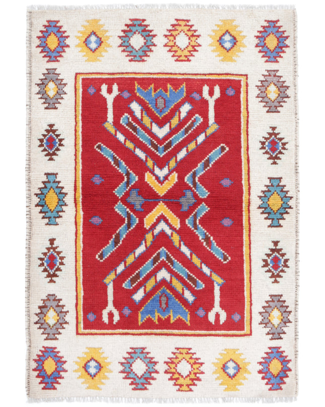 Revival 2' 6" X 3' 10" Hand Knotted Wool Rug 2' 6" X 3' 10" (76 X 117) / Red / Wool