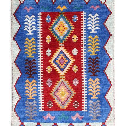 Revival 2' 8" X 3' 10" Hand Knotted Wool Rug 2' 8" X 3' 10" (81 X 117) / Red / Wool