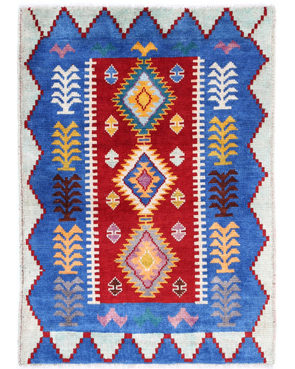 Revival 2' 8" X 3' 10" Hand Knotted Wool Rug 2' 8" X 3' 10" (81 X 117) / Red / Wool