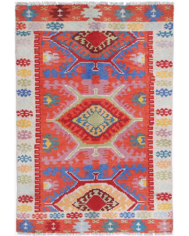 Revival 2' 7" X 3' 11" Hand Knotted Wool Rug 2' 7" X 3' 11" (79 X 119) / Rust / Wool