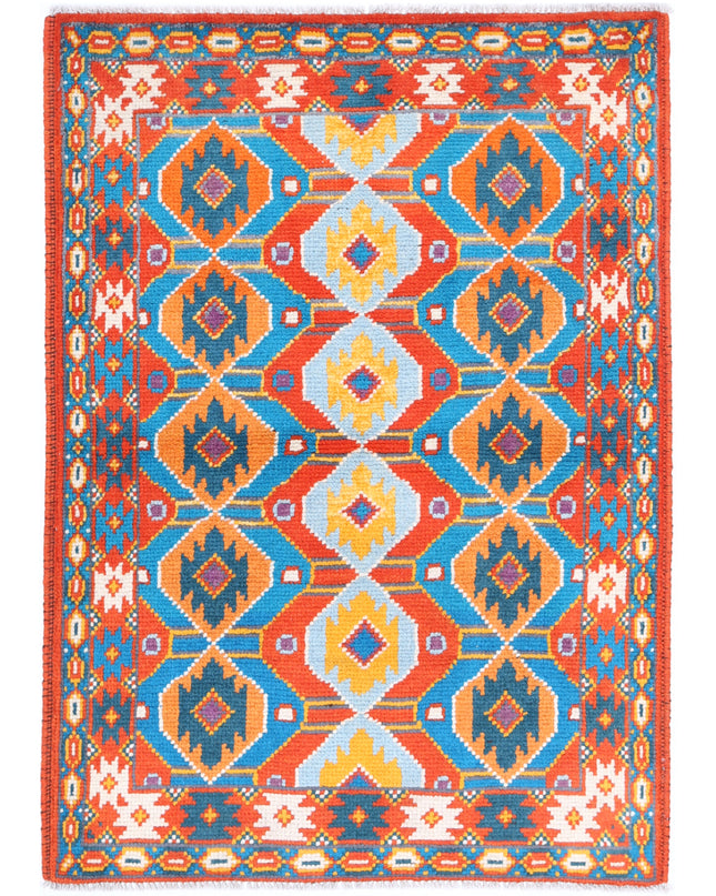 Revival 2' 9" X 4' 0" Hand Knotted Wool Rug 2' 9" X 4' 0" (84 X 122) / Rust / Wool