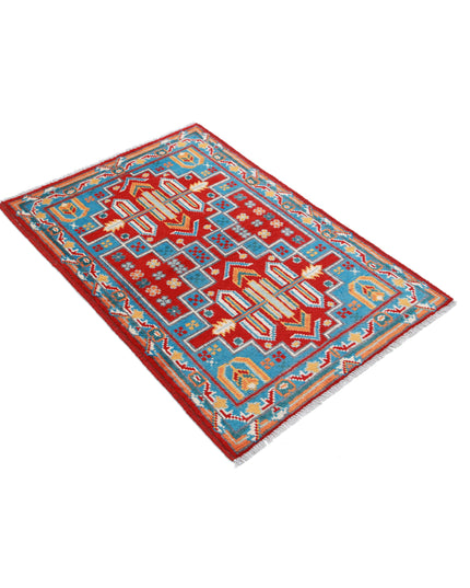 Revival 2' 8" X 3' 11" Hand Knotted Wool Rug 2' 8" X 3' 11" (81 X 119) / Red / Wool