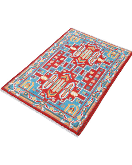 Revival 2' 8" X 3' 11" Hand Knotted Wool Rug 2' 8" X 3' 11" (81 X 119) / Red / Wool