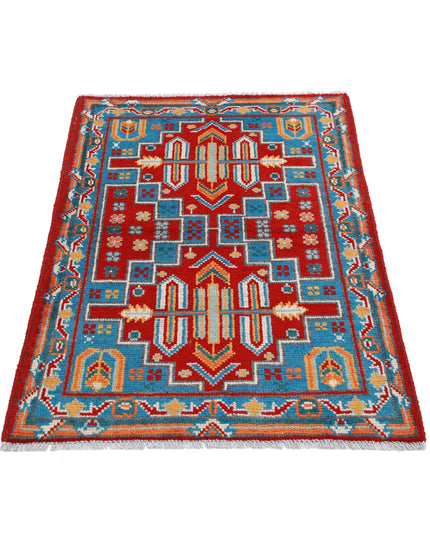 Revival 2' 8" X 3' 11" Hand Knotted Wool Rug 2' 8" X 3' 11" (81 X 119) / Red / Wool