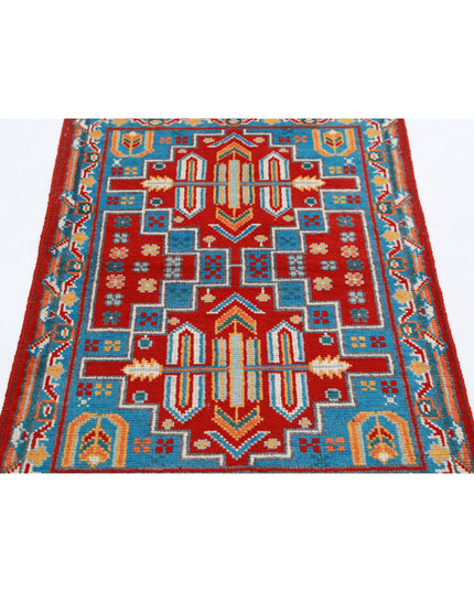 Revival 2' 8" X 3' 11" Hand Knotted Wool Rug 2' 8" X 3' 11" (81 X 119) / Red / Wool