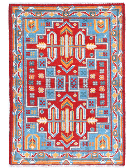 Revival 2' 8" X 3' 11" Hand Knotted Wool Rug 2' 8" X 3' 11" (81 X 119) / Red / Wool