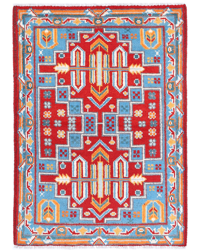 Revival 2' 8" X 3' 11" Hand Knotted Wool Rug 2' 8" X 3' 11" (81 X 119) / Red / Wool