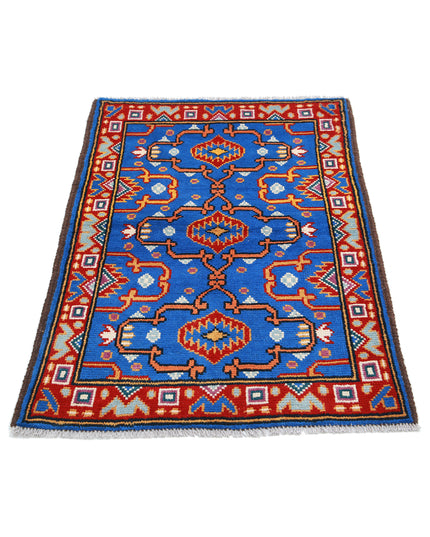 Revival 2' 8" X 4' 1" Hand Knotted Wool Rug 2' 8" X 4' 1" (81 X 124) / Blue / Wool