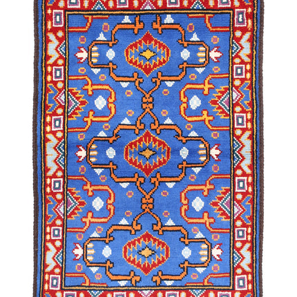 Revival 2' 8" X 4' 1" Hand Knotted Wool Rug 2' 8" X 4' 1" (81 X 124) / Blue / Wool