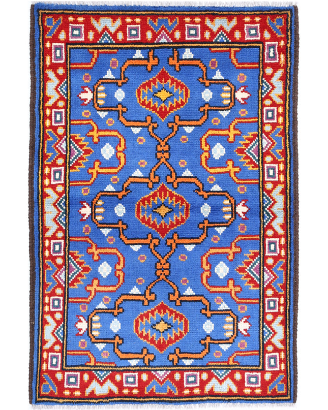 Revival 2' 8" X 4' 1" Hand Knotted Wool Rug 2' 8" X 4' 1" (81 X 124) / Blue / Wool
