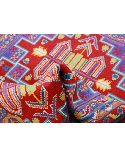 Revival 3' 4" X 5' 0" Hand Knotted Wool Rug 3' 4" X 5' 0" (101 X 152) / Purple / Wool