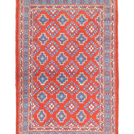 Revival 3' 3" X 5' 6" Hand Knotted Wool Rug 3' 3" X 5' 6" (99 X 168) / Rust / Wool