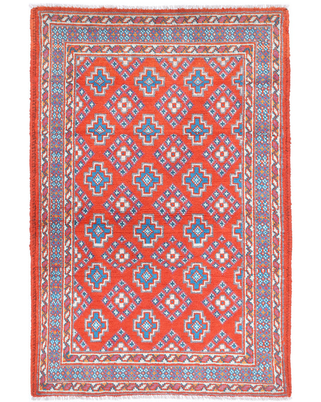 Revival 3' 3" X 5' 6" Hand Knotted Wool Rug 3' 3" X 5' 6" (99 X 168) / Rust / Wool