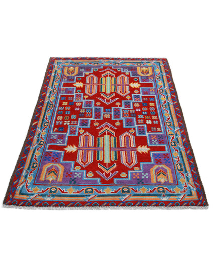 Revival 3' 3" X 4' 11" Hand Knotted Wool Rug 3' 3" X 4' 11" (99 X 150) / Purple / Wool