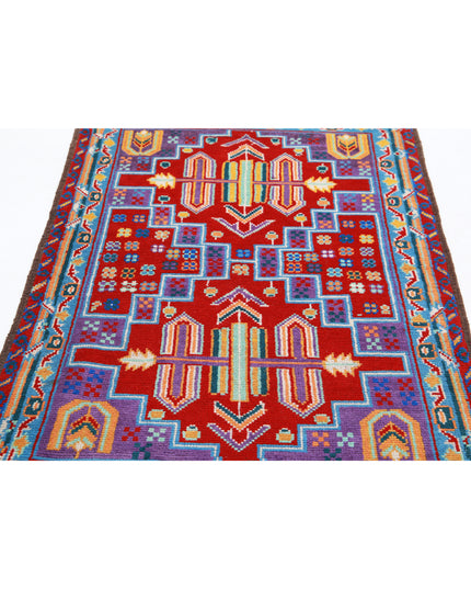 Revival 3' 3" X 4' 11" Hand Knotted Wool Rug 3' 3" X 4' 11" (99 X 150) / Purple / Wool