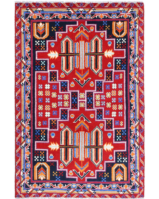 Revival 3' 3" X 4' 11" Hand Knotted Wool Rug 3' 3" X 4' 11" (99 X 150) / Black / Wool