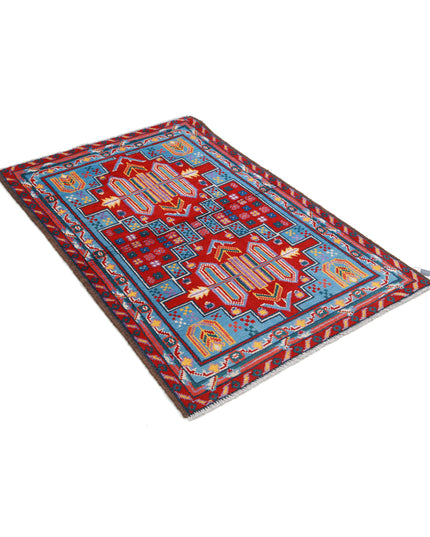 Revival 3' 3" X 4' 11" Hand Knotted Wool Rug 3' 3" X 4' 11" (99 X 150) / Blue / Wool