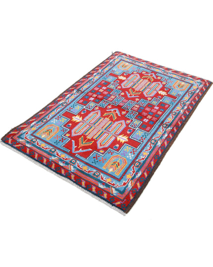 Revival 3' 3" X 4' 11" Hand Knotted Wool Rug 3' 3" X 4' 11" (99 X 150) / Blue / Wool