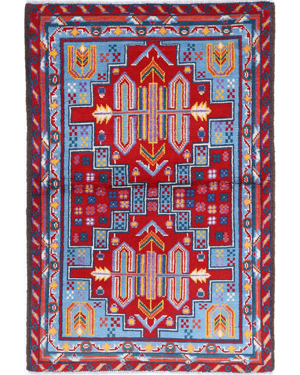 Revival 3' 3" X 4' 11" Hand Knotted Wool Rug 3' 3" X 4' 11" (99 X 150) / Blue / Wool