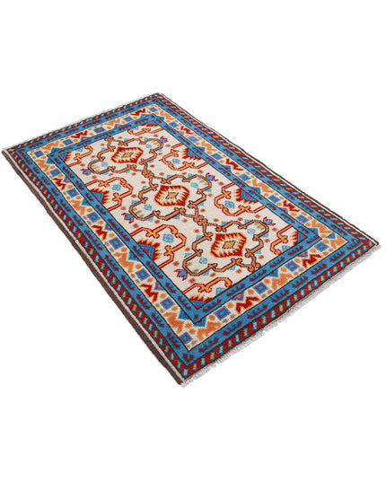 Revival 3' 2" X 5' 2" Hand Knotted Wool Rug 3' 2" X 5' 2" (97 X 158) / Ivory / Wool