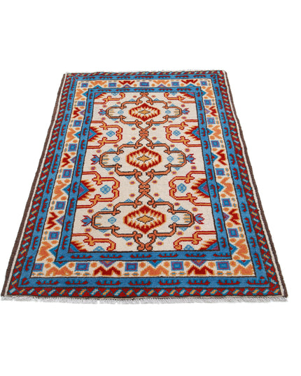 Revival 3' 2" X 5' 2" Hand Knotted Wool Rug 3' 2" X 5' 2" (97 X 158) / Ivory / Wool