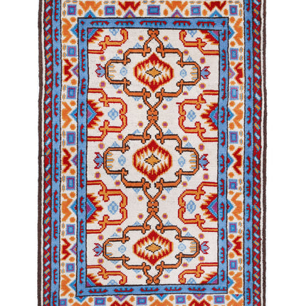 Revival 3' 2" X 5' 2" Hand Knotted Wool Rug 3' 2" X 5' 2" (97 X 158) / Ivory / Wool