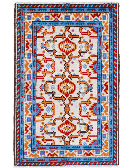 Revival 3' 2" X 5' 2" Hand Knotted Wool Rug 3' 2" X 5' 2" (97 X 158) / Ivory / Wool