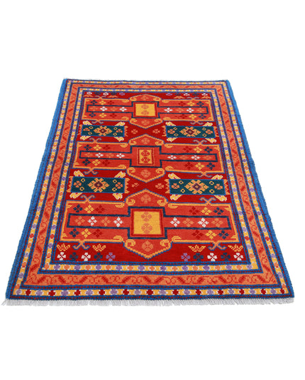 Revival 3' 3" X 4' 10" Hand Knotted Wool Rug 3' 3" X 4' 10" (99 X 147) / Red / Wool