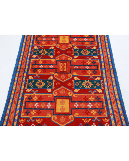 Revival 3' 3" X 4' 10" Hand Knotted Wool Rug 3' 3" X 4' 10" (99 X 147) / Red / Wool