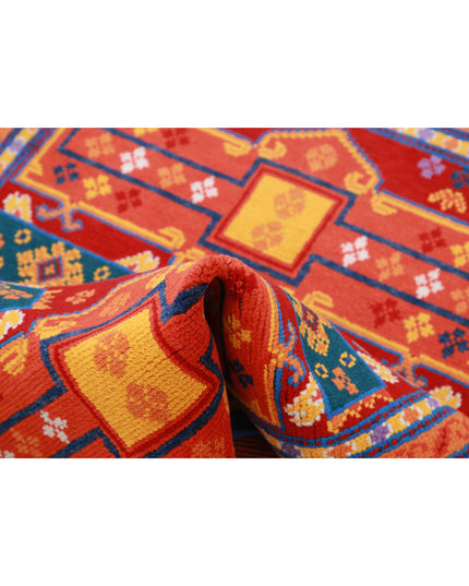 Revival 3' 3" X 4' 10" Hand Knotted Wool Rug 3' 3" X 4' 10" (99 X 147) / Red / Wool