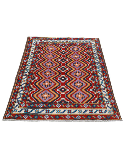 Revival 3' 3" X 4' 10" Hand Knotted Wool Rug 3' 3" X 4' 10" (99 X 147) / Red / Wool