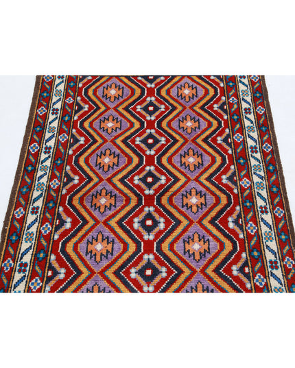 Revival 3' 3" X 4' 10" Hand Knotted Wool Rug 3' 3" X 4' 10" (99 X 147) / Red / Wool