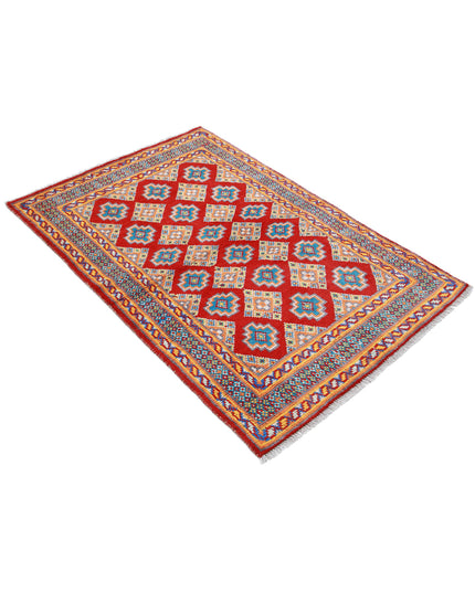 Revival 3' 3" X 4' 11" Hand Knotted Wool Rug 3' 3" X 4' 11" (99 X 150) / Red / Wool