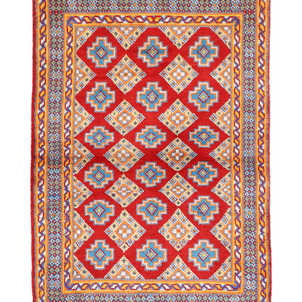 Revival 3' 3" X 4' 11" Hand Knotted Wool Rug 3' 3" X 4' 11" (99 X 150) / Red / Wool