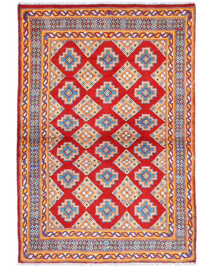Revival 3' 3" X 4' 11" Hand Knotted Wool Rug 3' 3" X 4' 11" (99 X 150) / Red / Wool