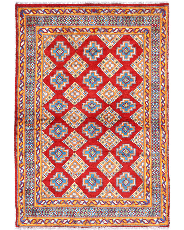 Revival 3' 3" X 4' 11" Hand Knotted Wool Rug 3' 3" X 4' 11" (99 X 150) / Red / Wool