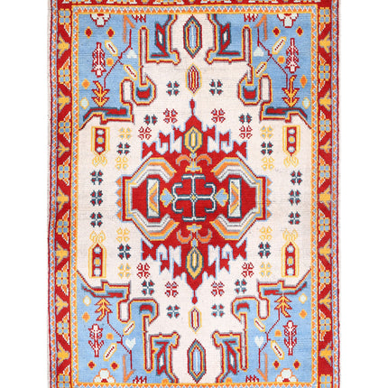 Revival 3' 3" X 5' 0" Hand Knotted Wool Rug 3' 3" X 5' 0" (99 X 152) / Ivory / Wool