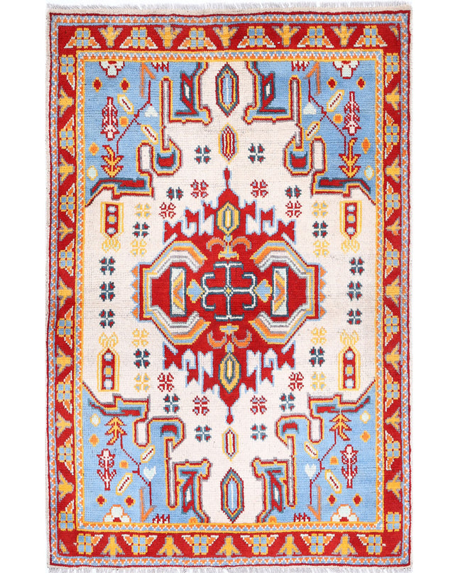 Revival 3' 3" X 5' 0" Hand Knotted Wool Rug 3' 3" X 5' 0" (99 X 152) / Ivory / Wool