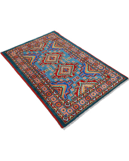 Revival 3' 3" X 4' 10" Hand Knotted Wool Rug 3' 3" X 4' 10" (99 X 147) / Blue / Wool