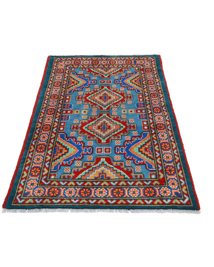Revival 3' 3" X 4' 10" Hand Knotted Wool Rug 3' 3" X 4' 10" (99 X 147) / Blue / Wool