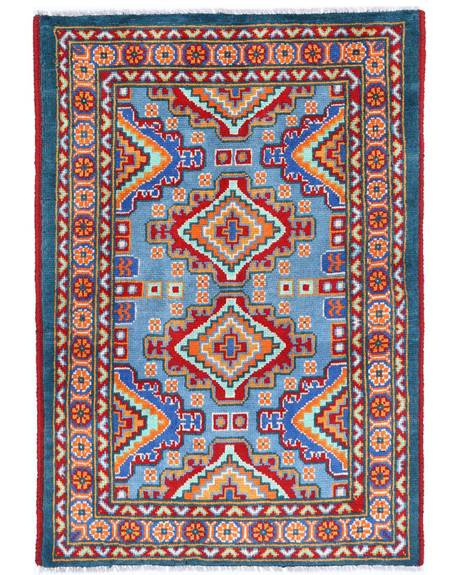 Revival 3' 3" X 4' 10" Hand Knotted Wool Rug 3' 3" X 4' 10" (99 X 147) / Blue / Wool
