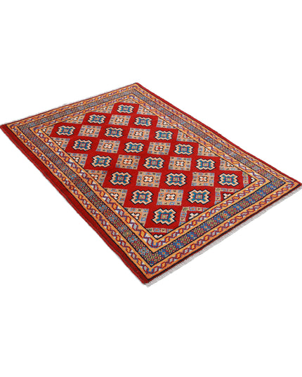 Revival 3' 6" X 4' 10" Hand Knotted Wool Rug 3' 6" X 4' 10" (107 X 147) / Red / Wool