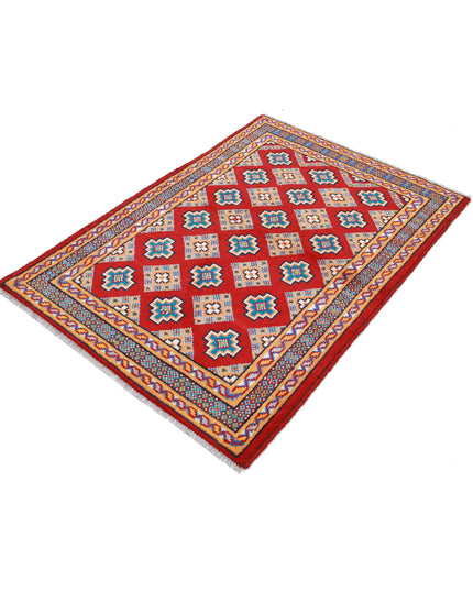 Revival 3' 6" X 4' 10" Hand Knotted Wool Rug 3' 6" X 4' 10" (107 X 147) / Red / Wool