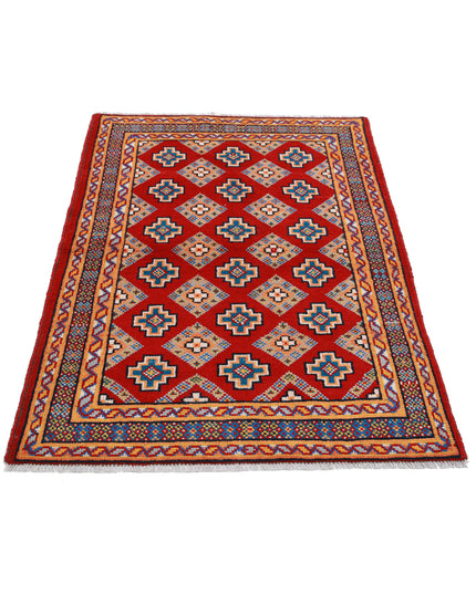 Revival 3' 6" X 4' 10" Hand Knotted Wool Rug 3' 6" X 4' 10" (107 X 147) / Red / Wool