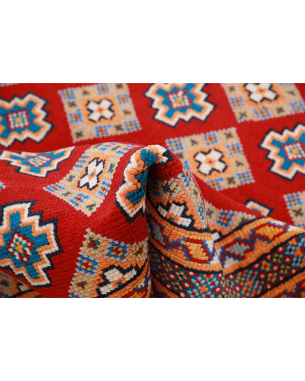 Revival 3' 6" X 4' 10" Hand Knotted Wool Rug 3' 6" X 4' 10" (107 X 147) / Red / Wool