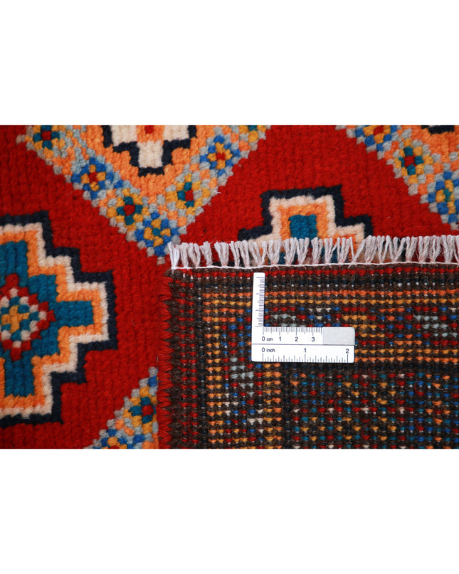 Revival 3' 6" X 4' 10" Hand Knotted Wool Rug 3' 6" X 4' 10" (107 X 147) / Red / Wool