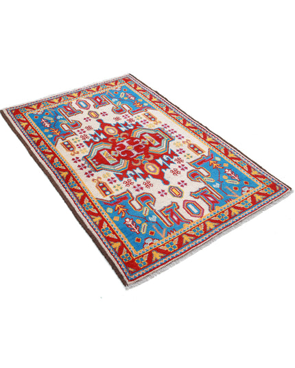 Revival 3' 5" X 5' 2" Hand Knotted Wool Rug 3' 5" X 5' 2" (104 X 158) / Ivory / Wool